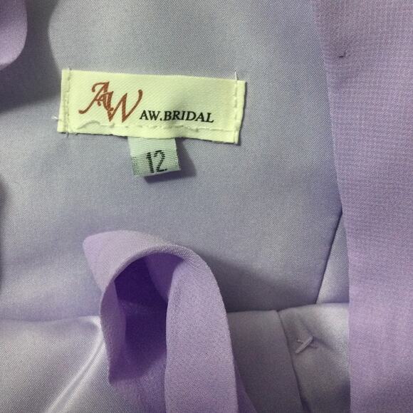 AW BRIDAL 12 L lilac purple bridesmaid formal cocktail party maxi dress NEW B159 - Picture 8 of 9
